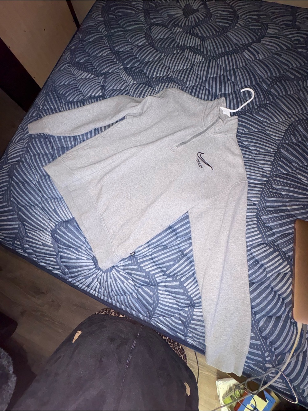 Nike Light Gray Women's Half-Zip Jacket with Embroidered Swoosh